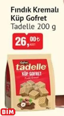 TADELLE FINDIK KREMALI KÜP GOFRET TADELLE FINDIK KREMALI KÜP GOFRET